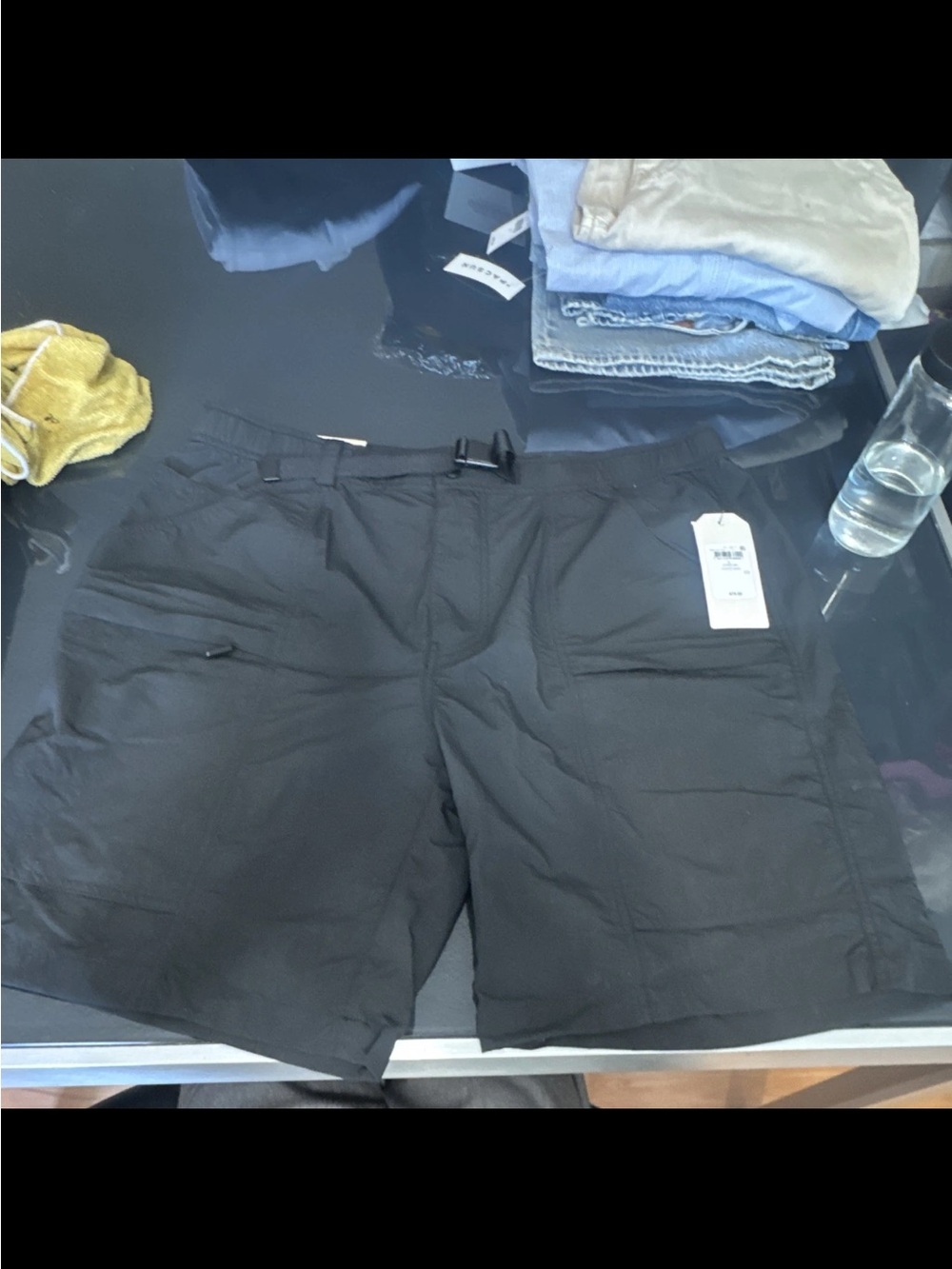 Guess Black Men's Cargo Shorts with Utility Belt